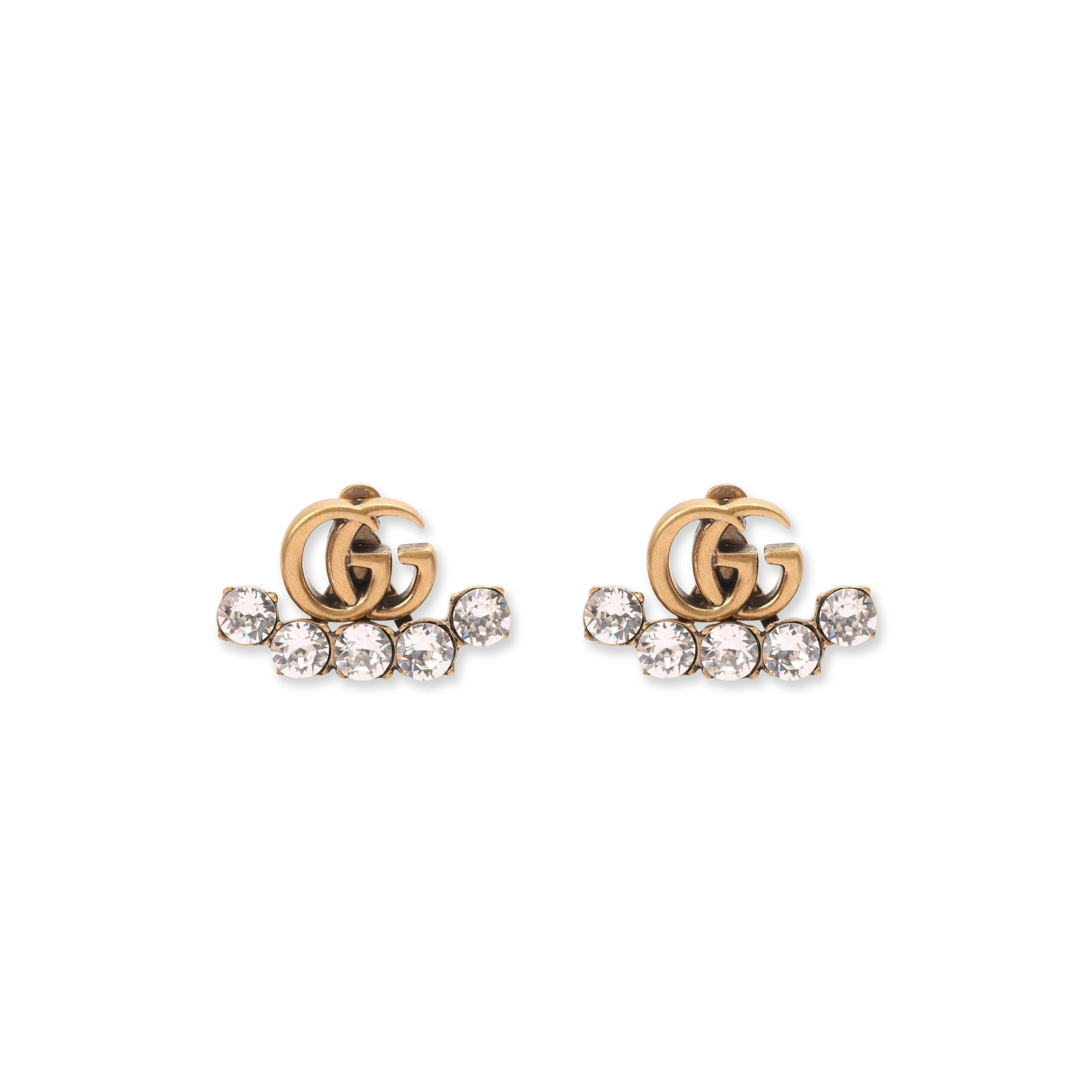 GUCCI CRYSTAL DOUBLE G EARRINGS